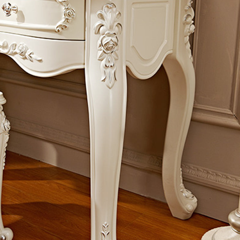 Victorian 33.4"/41.3" Wide Wood 4 Drawers Mirrored Makeup Vanity