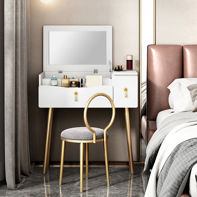 32.2" Height Grey/ White Flip-top Vanity Set with Drawer and Mirror