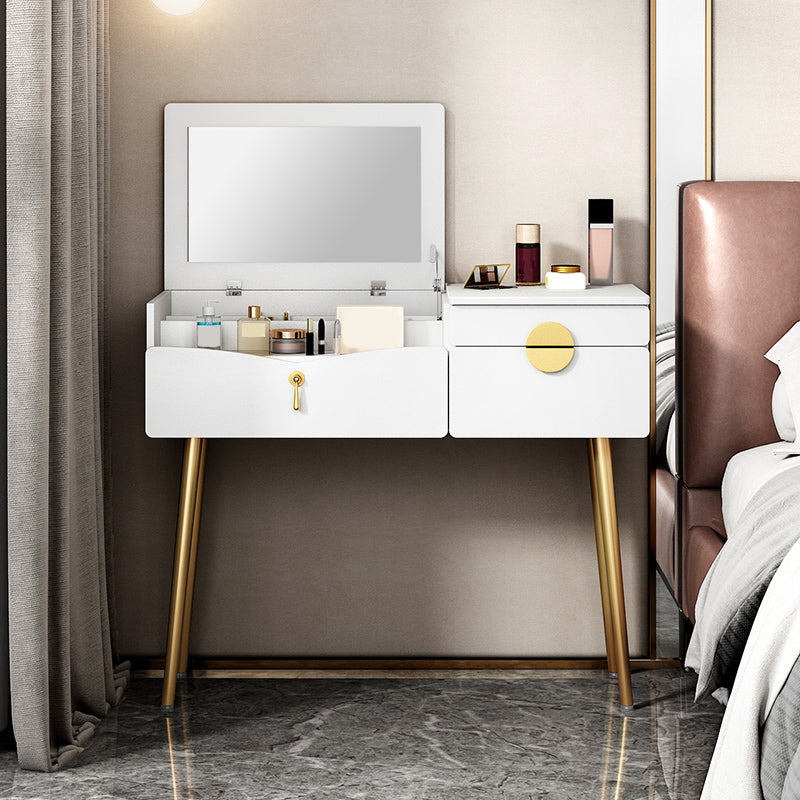 32.2" Height Grey/ White Flip-top Vanity Set with Drawer and Mirror