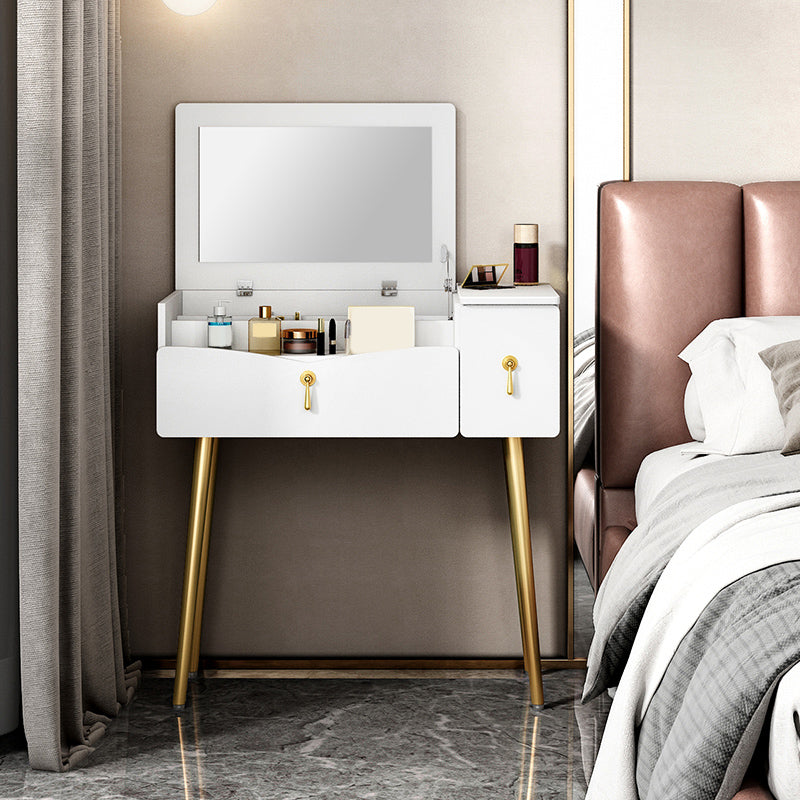 32.2" Height Grey/ White Flip-top Vanity Set with Drawer and Mirror