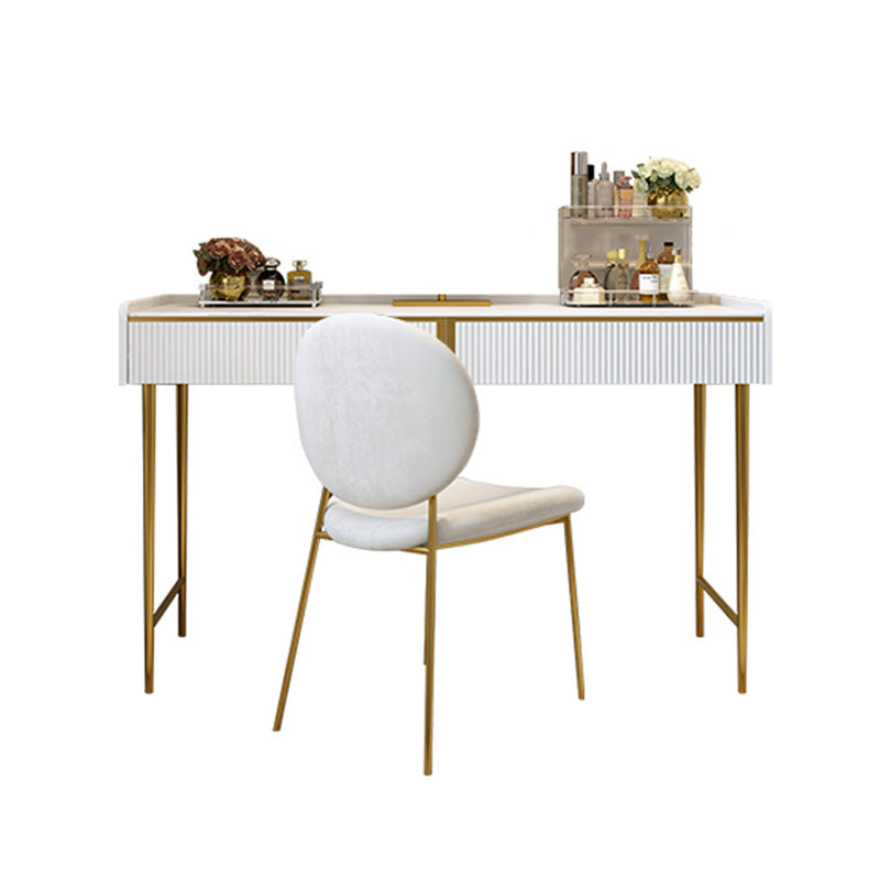 Modern 29.5" Height White Wood Makeup Vanity Set with Drawers