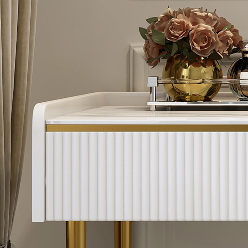 Modern 29.5" Height White Wood Makeup Vanity Set with Drawers