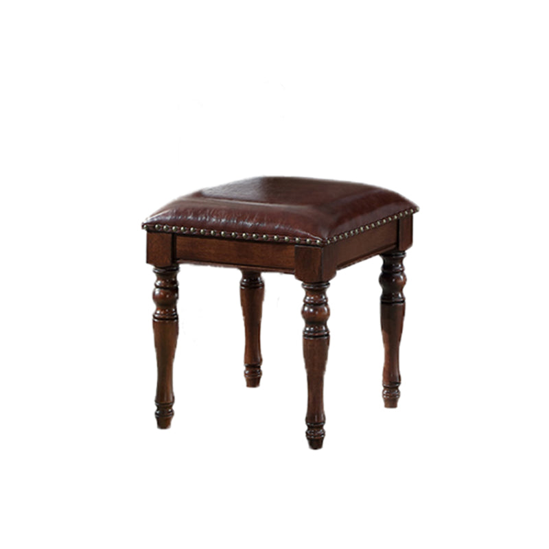 55.1"height Brown/ White Wood Makeup Vanity with Drawers and Mirror