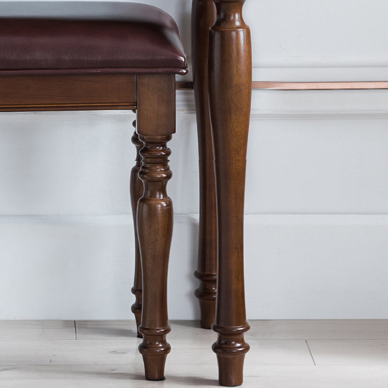 29.5" Height Brown/ White Wood Makeup Vanity with Drawer and Mirror