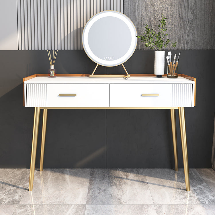 Glam Style 31.5" Height Wood/slate Table Top Makeup Vanity Set with Drawers