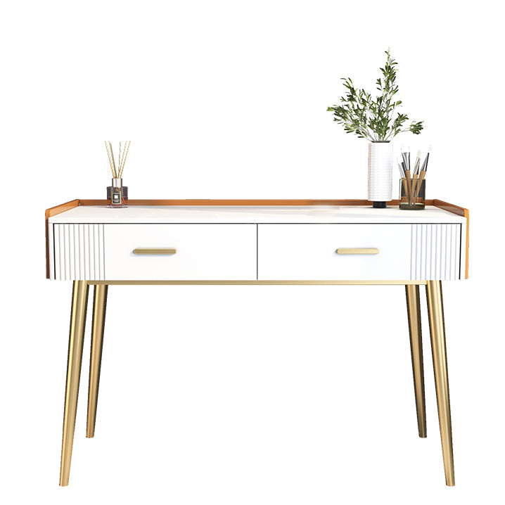 Glam Style 31.5" Height Wood/slate Table Top Makeup Vanity Set with Drawers