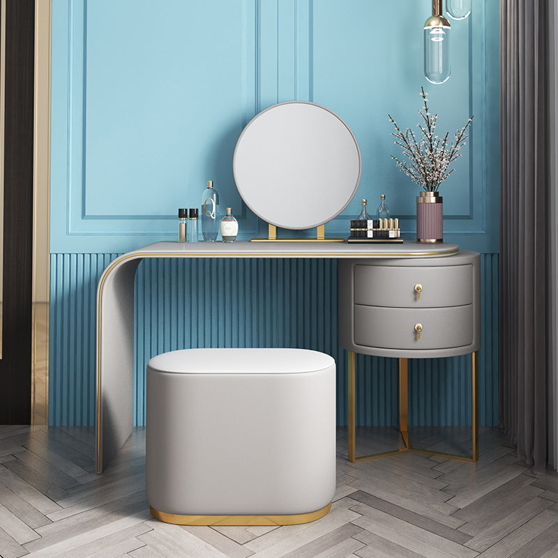 Glam Style 28.7" Height Vanity Set with Stool and Mirror Vanity