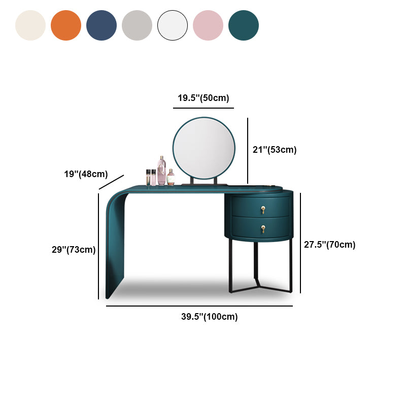 Glam Style 28.7" Height Vanity Set with Stool and Mirror Vanity