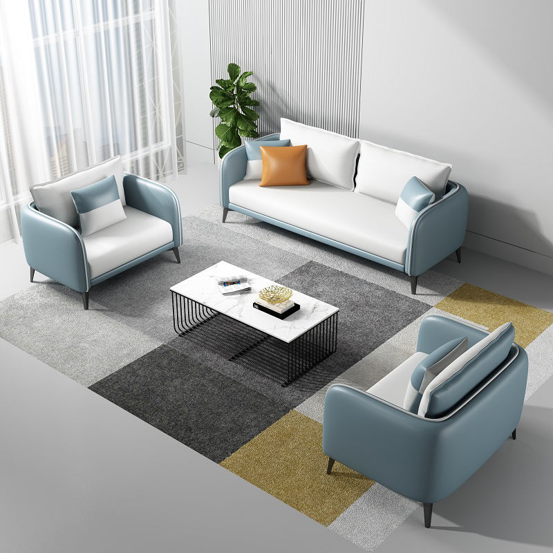 29.52" W Tuxedo Arm Sofa Faux Leather Contemporary Standard Sofa