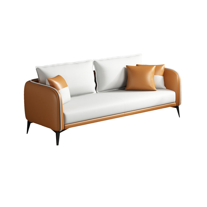 29.52" W Tuxedo Arm Sofa Faux Leather Contemporary Standard Sofa