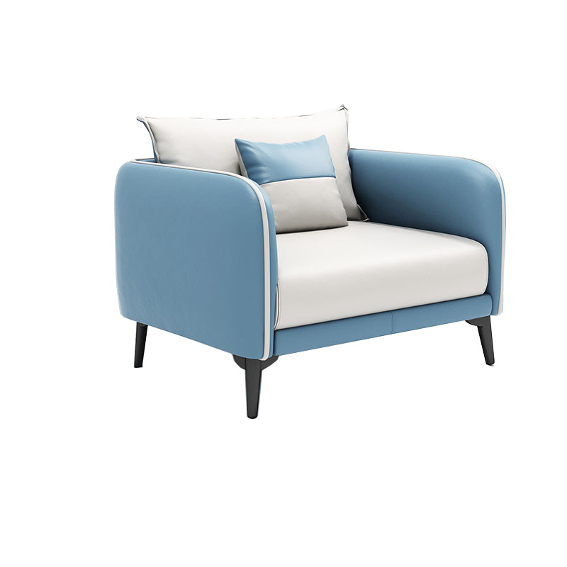 29.52" W Tuxedo Arm Sofa Faux Leather Contemporary Standard Sofa