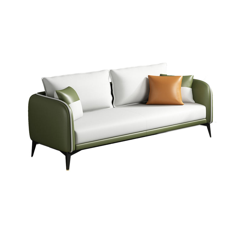 29.52" W Tuxedo Arm Sofa Faux Leather Contemporary Standard Sofa