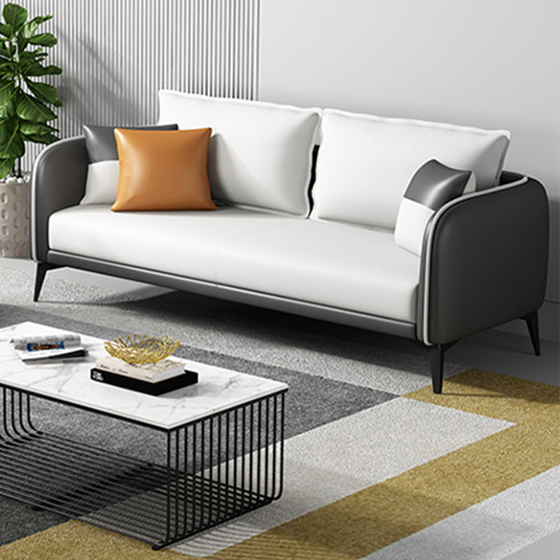 29.52" W Tuxedo Arm Sofa Faux Leather Contemporary Standard Sofa