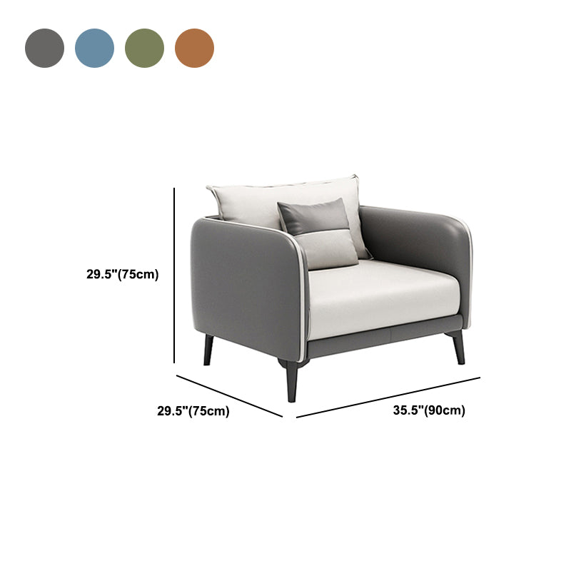 29.52" W Tuxedo Arm Sofa Faux Leather Contemporary Standard Sofa