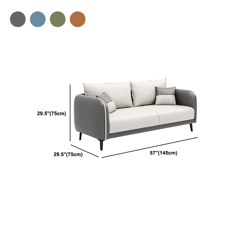 29.52" W Tuxedo Arm Sofa Faux Leather Contemporary Standard Sofa