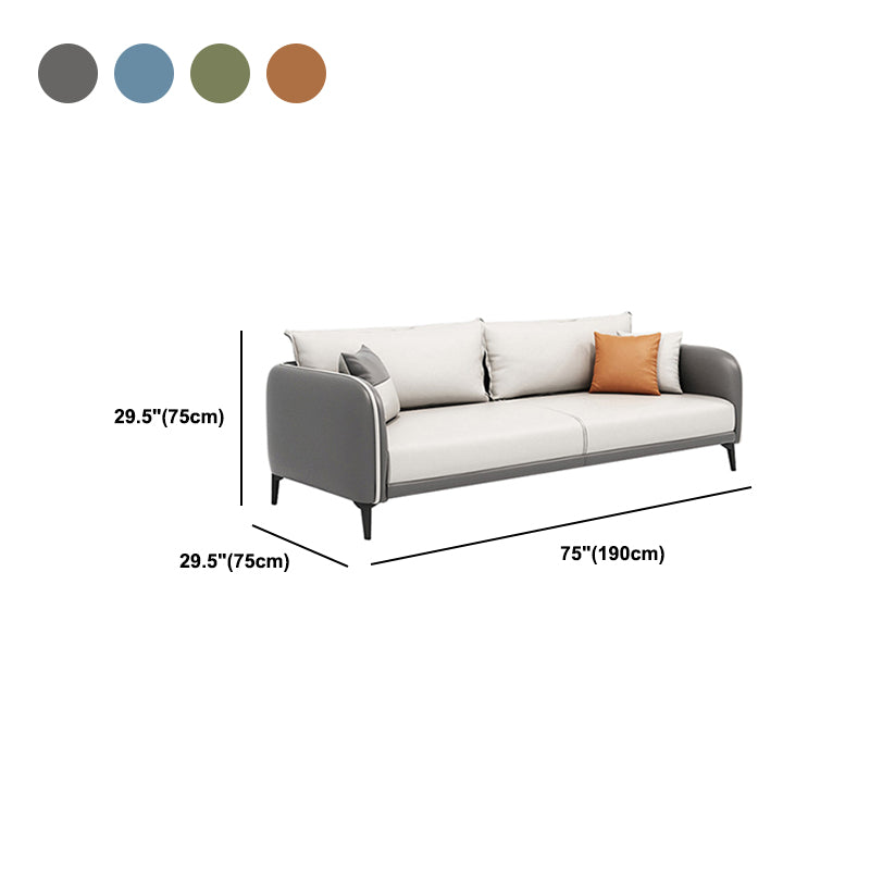 29.52" W Tuxedo Arm Sofa Faux Leather Contemporary Standard Sofa