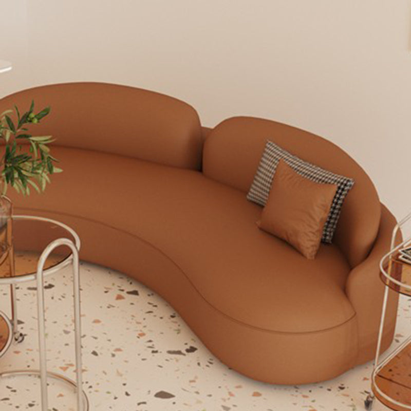 Faux Leather Contemporary Curved Sofa Armless Sofa for Living Room