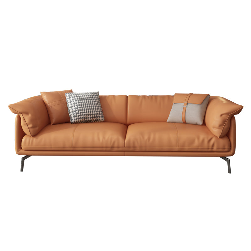 Modern 32.6" H Leather Pillow Top Arm Sofa Bed For Living Room