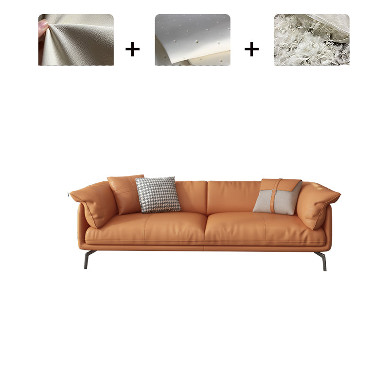 Modern 32.6" H Leather Pillow Top Arm Sofa Bed For Living Room