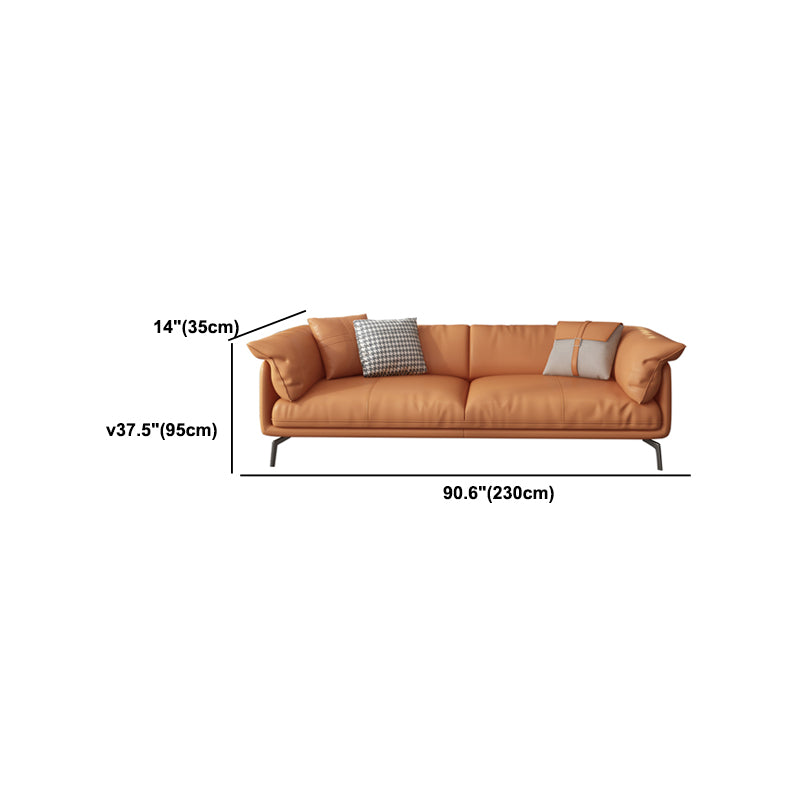 Modern 32.6" H Leather Pillow Top Arm Sofa Bed For Living Room