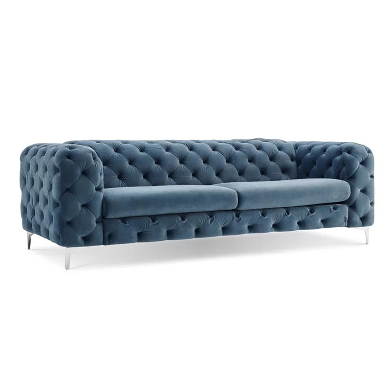 Contemporary Tufted Back Sofa with Tuxedo Arms for Apartment