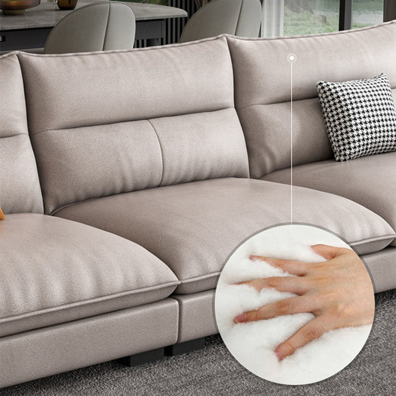 Faux Leather Modern Flared Arm Sofa Standard Sofa for Living Room, Apartment