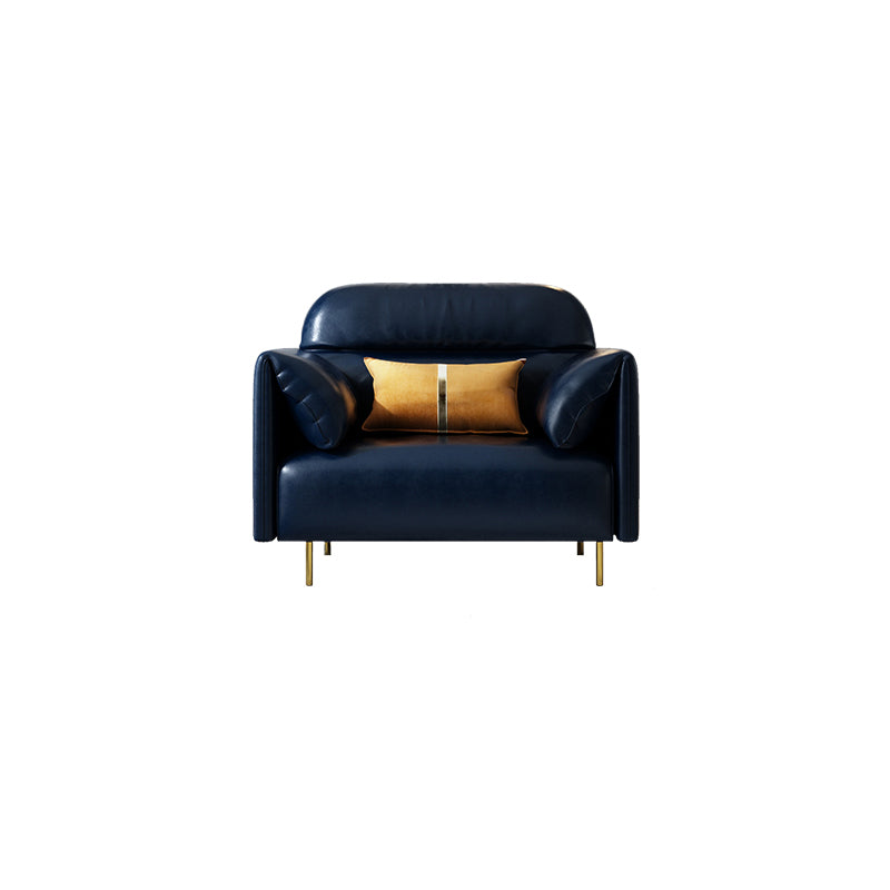 Glam Sewn Pillow Back Standard Pillow Top Arm Living Room Leather Sofa
