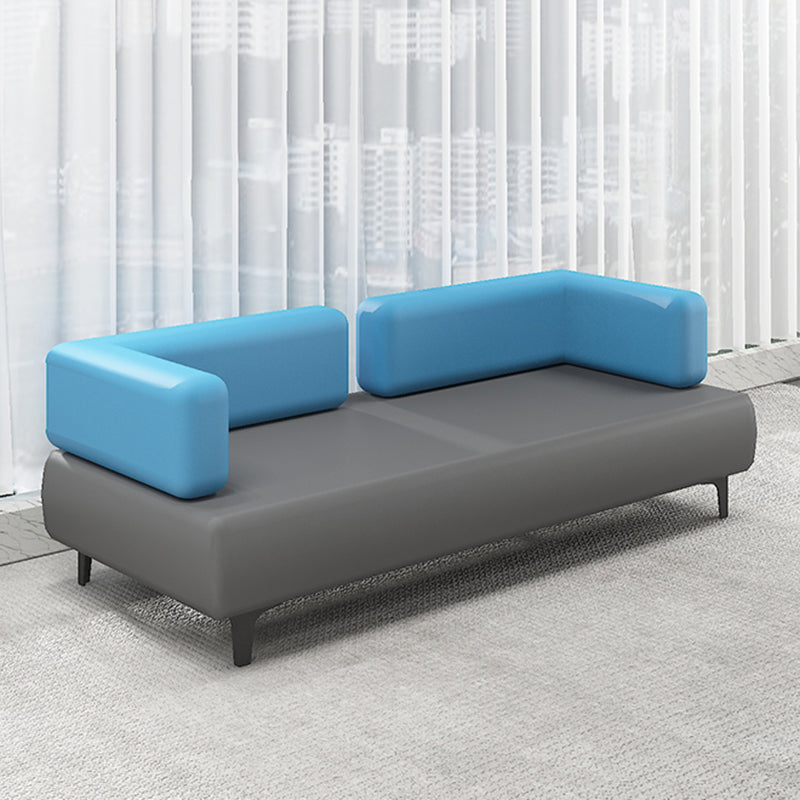 Faux Leather Sofa 30.70" D x 29.52" H Tuxedo Arm Sofa for Living Room