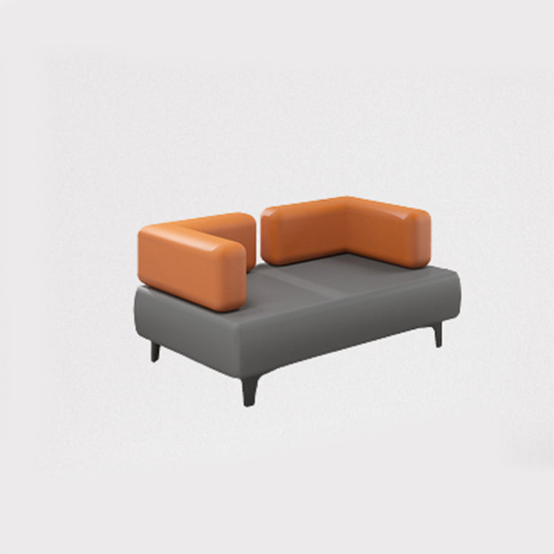 Faux Leather Sofa 30.70" D x 29.52" H Tuxedo Arm Sofa for Living Room