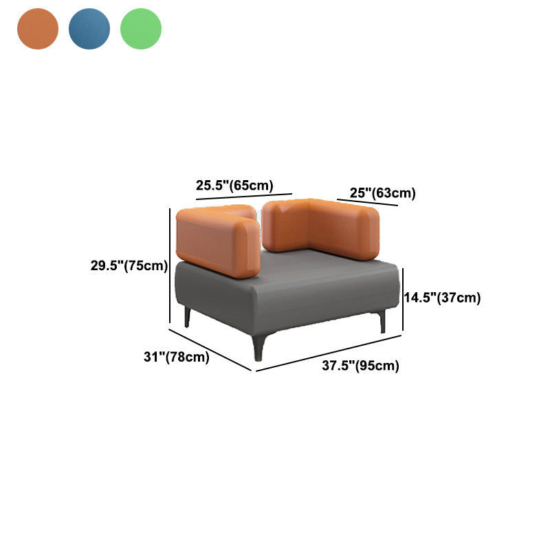 Faux Leather Sofa 30.70" D x 29.52" H Tuxedo Arm Sofa for Living Room