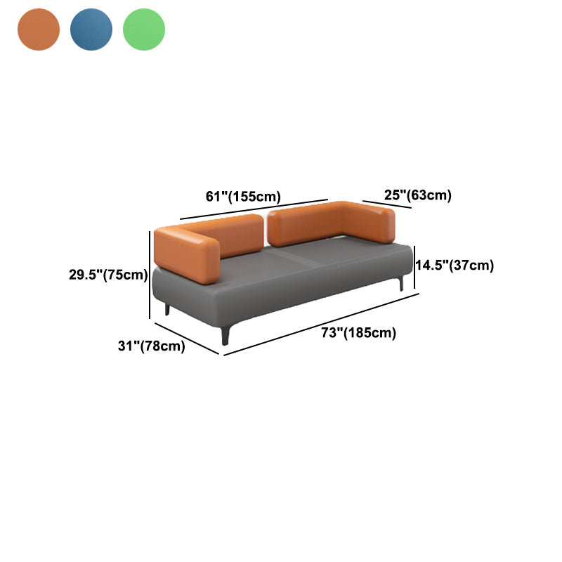 Faux Leather Sofa 30.70" D x 29.52" H Tuxedo Arm Sofa for Living Room