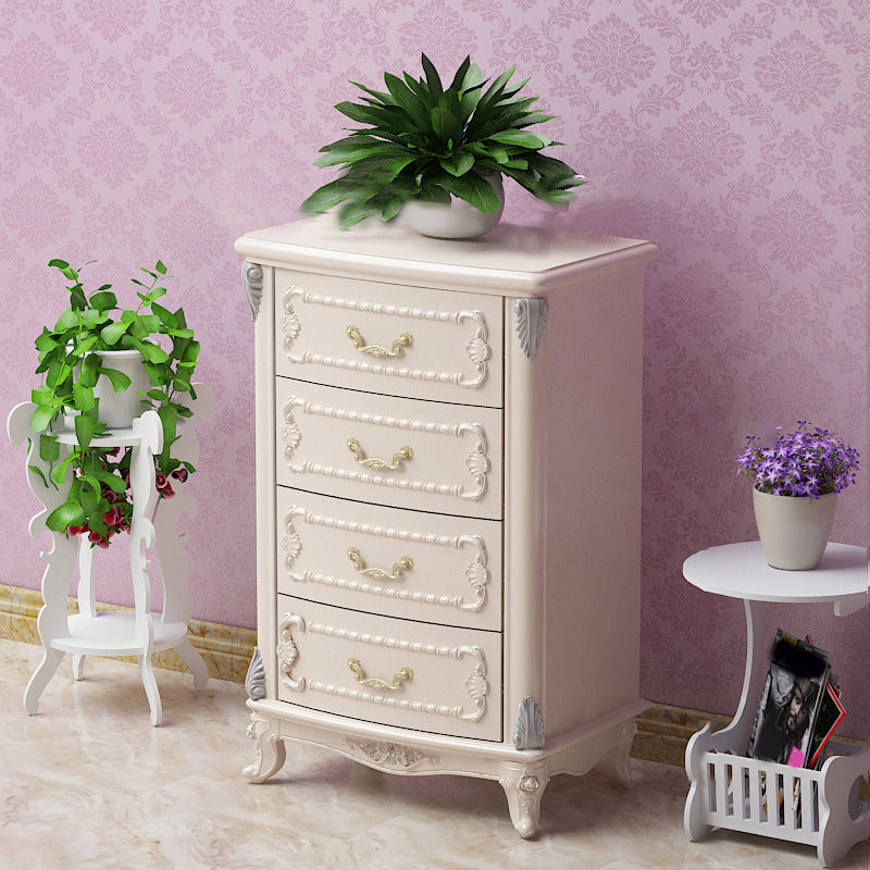 Glam Style Bedroom Storage Chest Solid Wood Lingerie Chest with Drawers