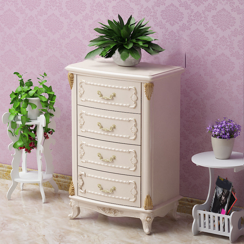 Glam Style Bedroom Storage Chest Solid Wood Lingerie Chest with Drawers