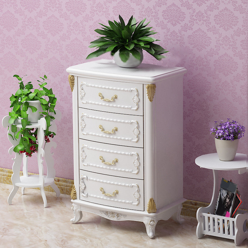 Glam Style Bedroom Storage Chest Solid Wood Lingerie Chest with Drawers