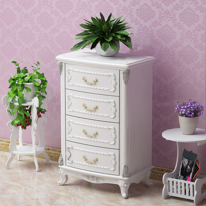 Glam Style Bedroom Storage Chest Solid Wood Lingerie Chest with Drawers