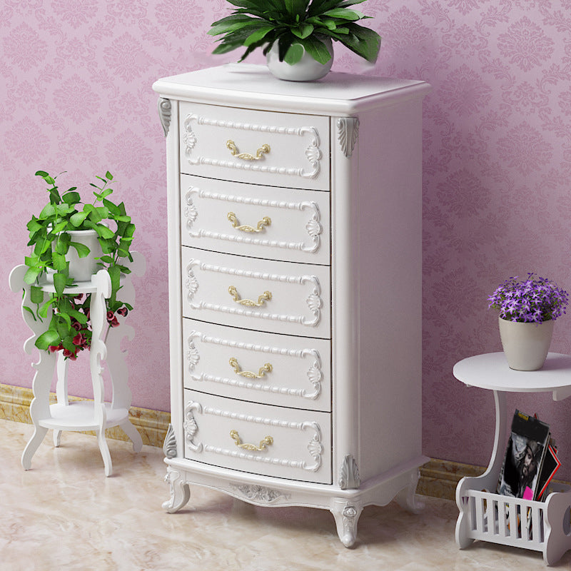 Glam Style Bedroom Storage Chest Solid Wood Lingerie Chest with Drawers