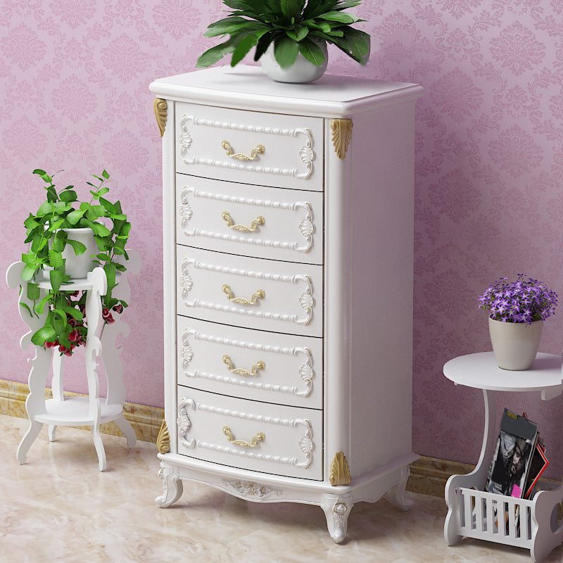 Glam Style Bedroom Storage Chest Solid Wood Lingerie Chest with Drawers
