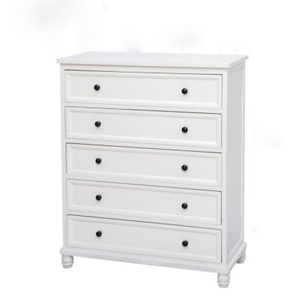 Modern Style Storage Chest Vertical Wood White Storage Chest Dresser with Drawers