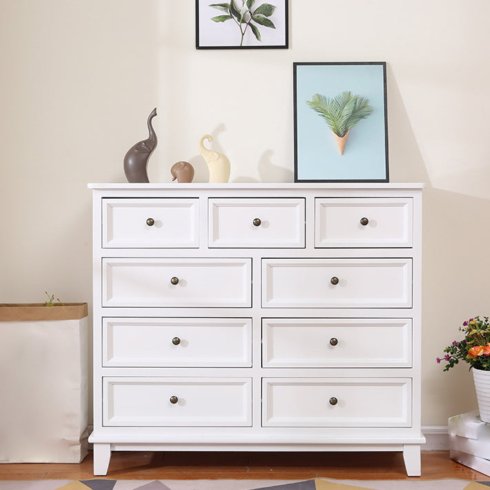 Modern Style Storage Chest Vertical Wood White Storage Chest Dresser with Drawers