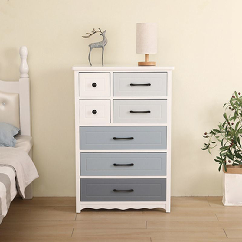 Modern Style Storage Chest Vertical Wood White Storage Chest Dresser with Drawers