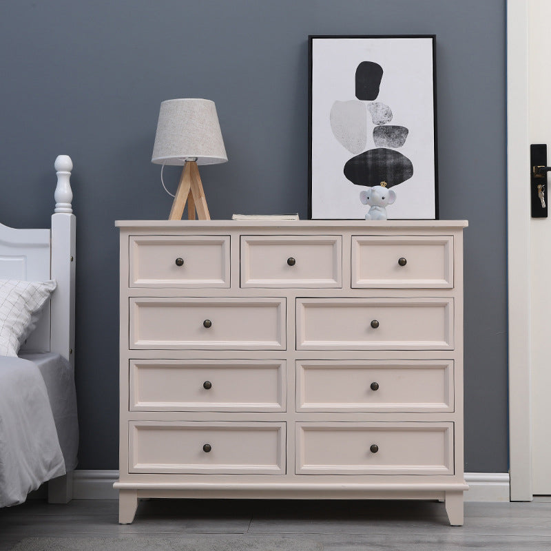 Modern Style Storage Chest Vertical Wood White Storage Chest Dresser with Drawers