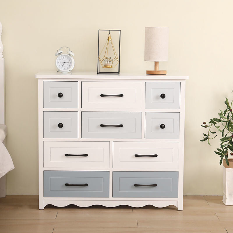 Modern Style Storage Chest Vertical Wood White Storage Chest Dresser with Drawers