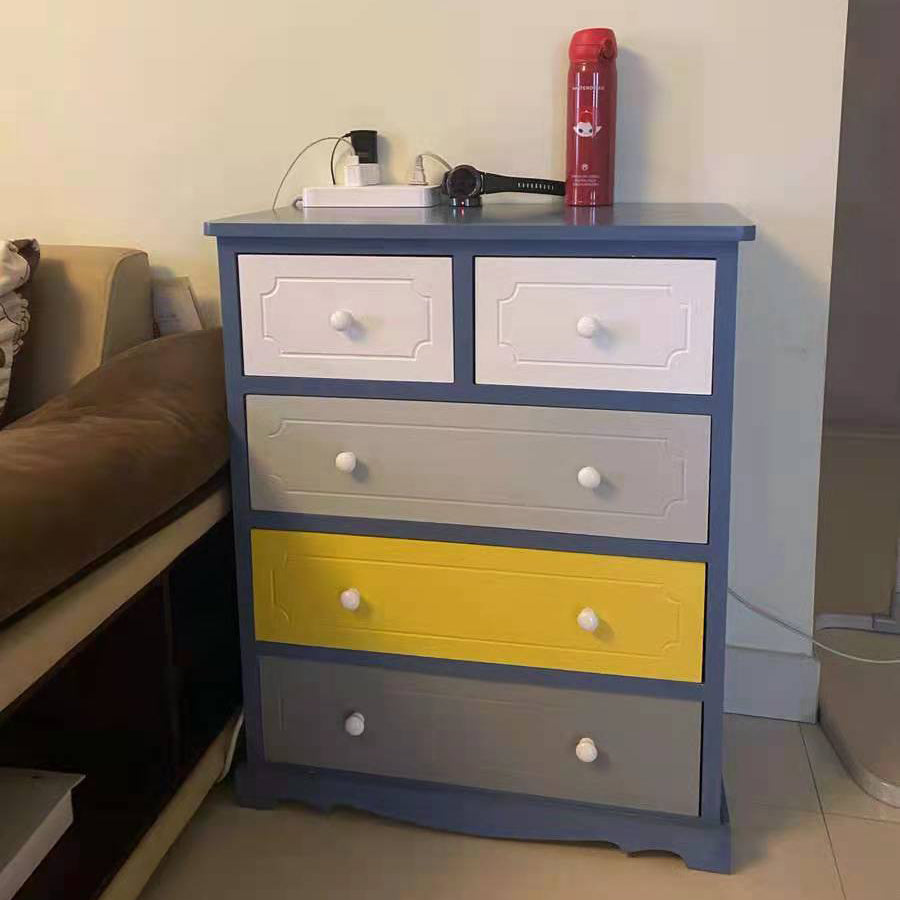 Modern Style Storage Chest Vertical Wood White Storage Chest Dresser with Drawers