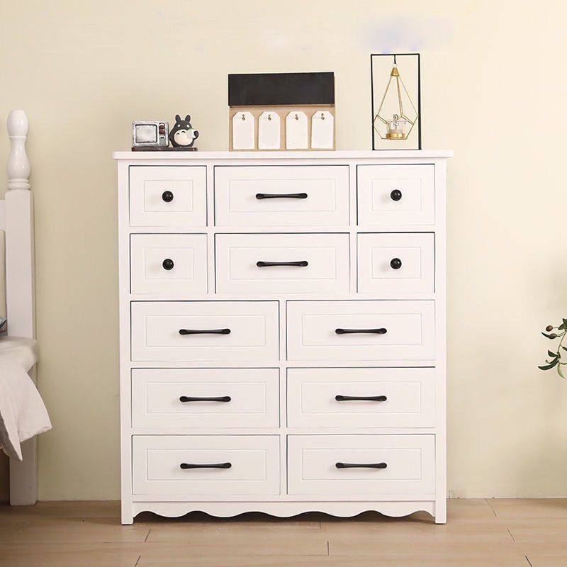 Modern Style Storage Chest Vertical Wood White Storage Chest Dresser with Drawers