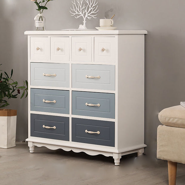 Modern Style Storage Chest Vertical Wood White Storage Chest Dresser with Drawers
