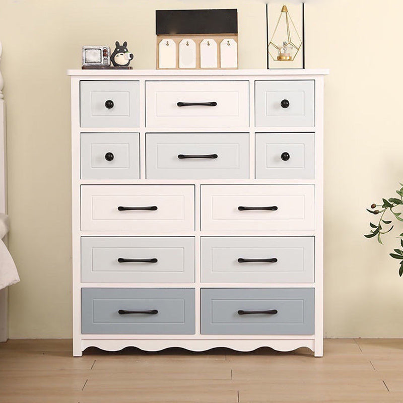 Modern Style Storage Chest Vertical Wood White Storage Chest Dresser with Drawers