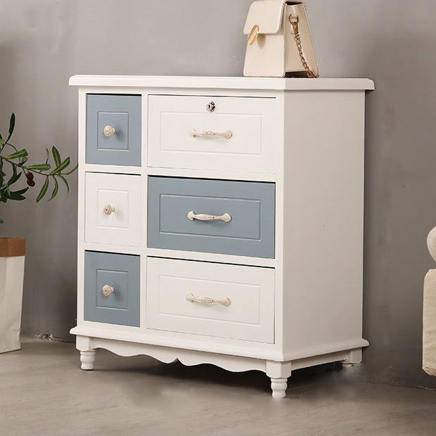 Modern Style Storage Chest Vertical Wood White Storage Chest Dresser with Drawers