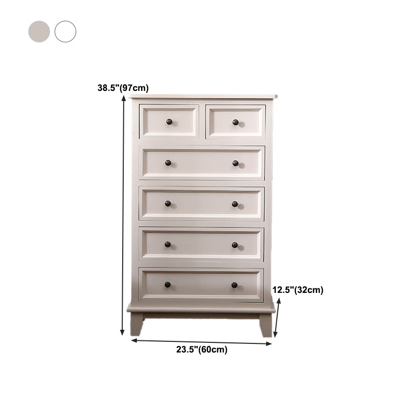 Modern Style Storage Chest Vertical Wood White Storage Chest Dresser with Drawers