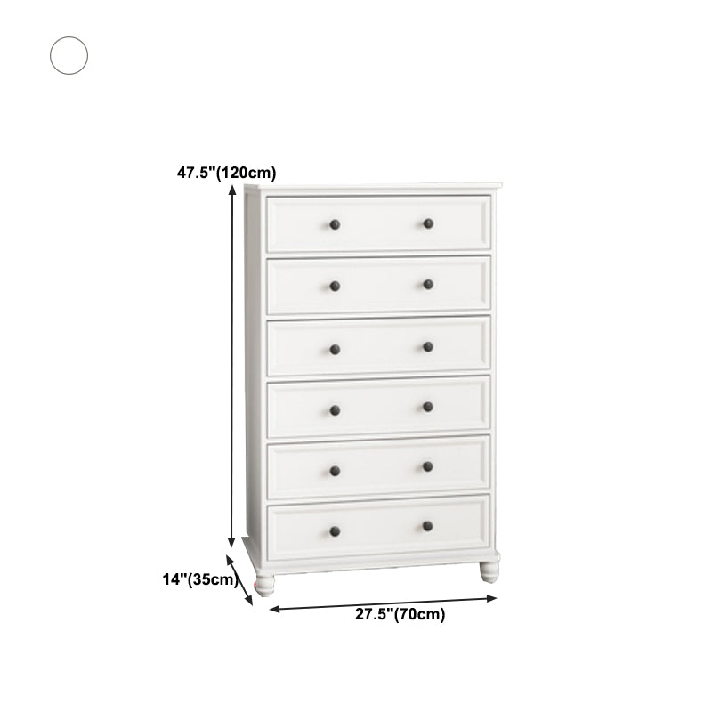 Modern Style Storage Chest Vertical Wood White Storage Chest Dresser with Drawers