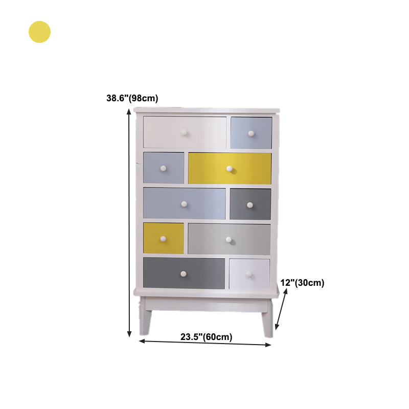 Modern Style Storage Chest Vertical Wood White Storage Chest Dresser with Drawers